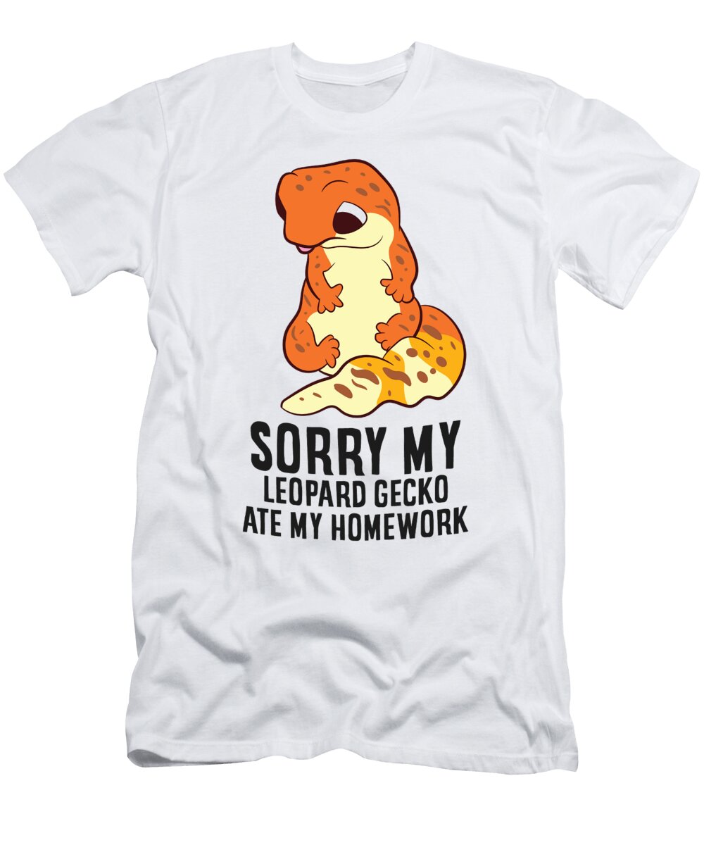 Leopard Gecko Kids School My Leopard Gecko Ate My Homework Eq Designs T-Shirt