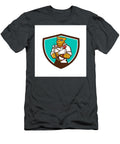 Leopard Heating Specialist Mechanic Shield Cartoon Aloysius Patrimonio T-Shirt