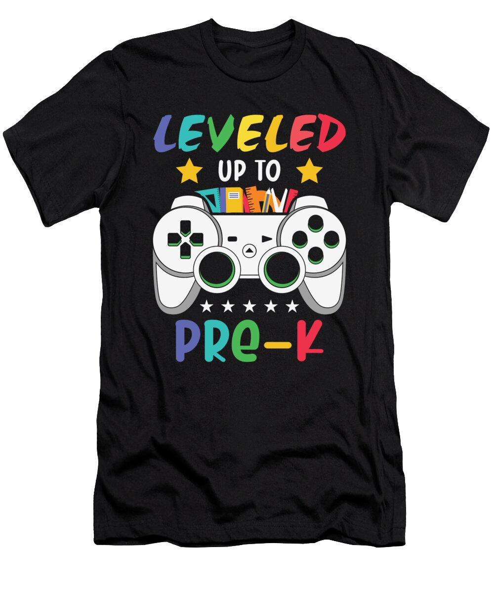 Leveled Up to Pre K Controller Design Licensed Art T-Shirt