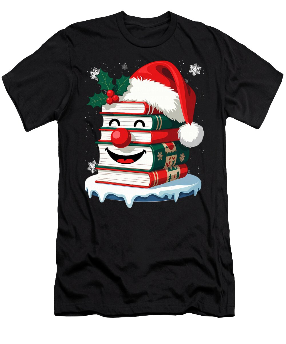 Librarian Book Santa Hat Reader Snow Pajamas Sophie Eleanor T-Shirt