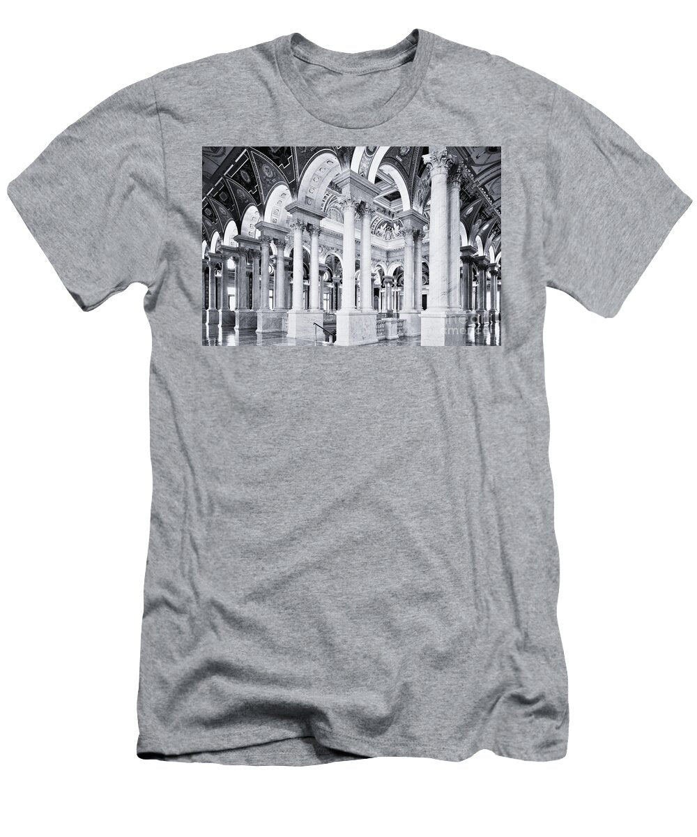 Library of Congress Great Hall Washington DC Beaux Arts Grandeur Black and White Dmr Filho T-Shirt