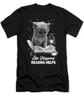 Life Happens Reading Helps Librarian Cat Reading a Book Maximus Designs T-Shirt