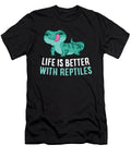 Life Is Better with Reptiles Bearded Dragon Lizards Reptiles Eq Designs T-Shirt