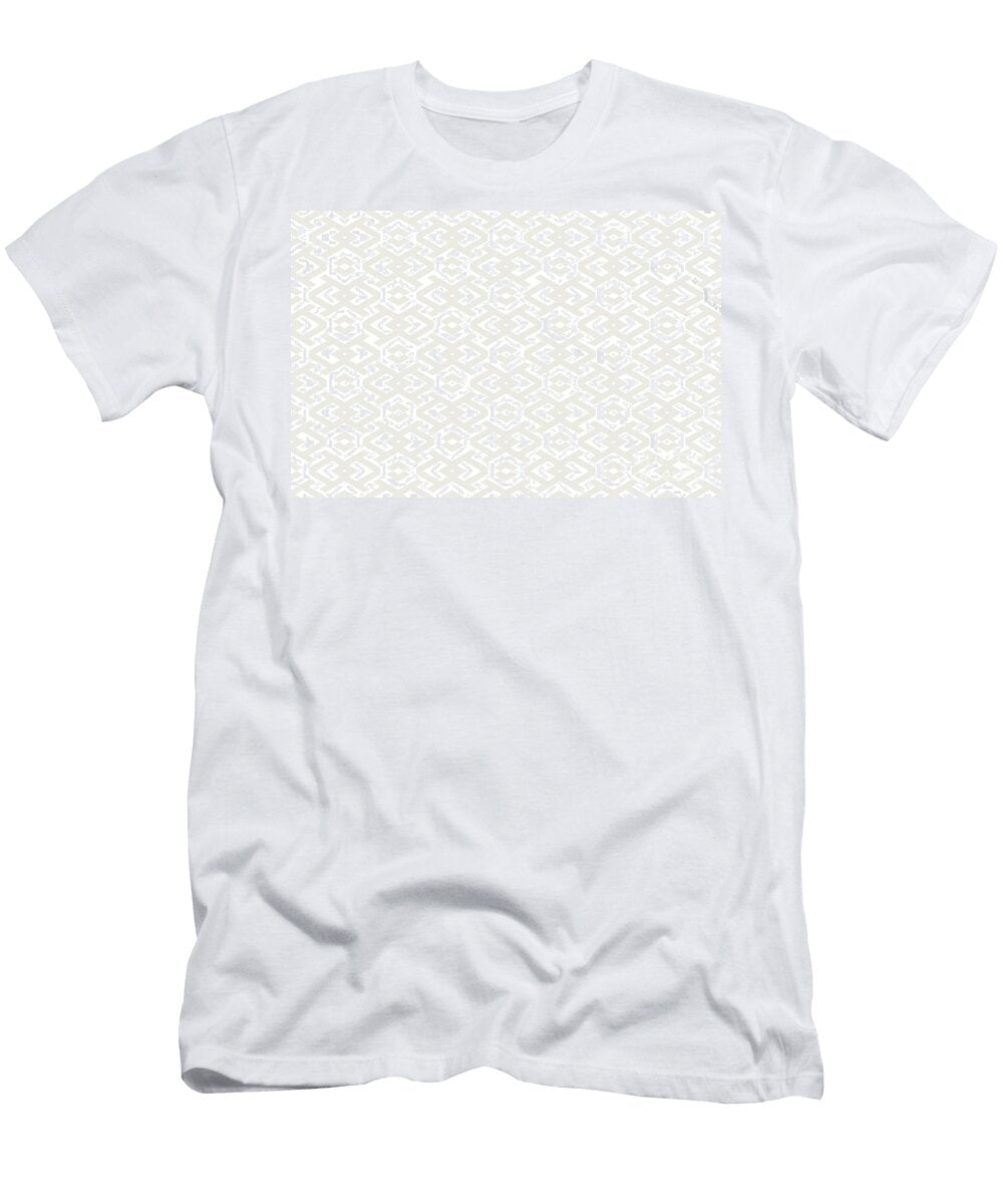 Light Beige and White Art Deco Shape Pattern Petite Pattern Minimal Graphic Designs T-Shirt