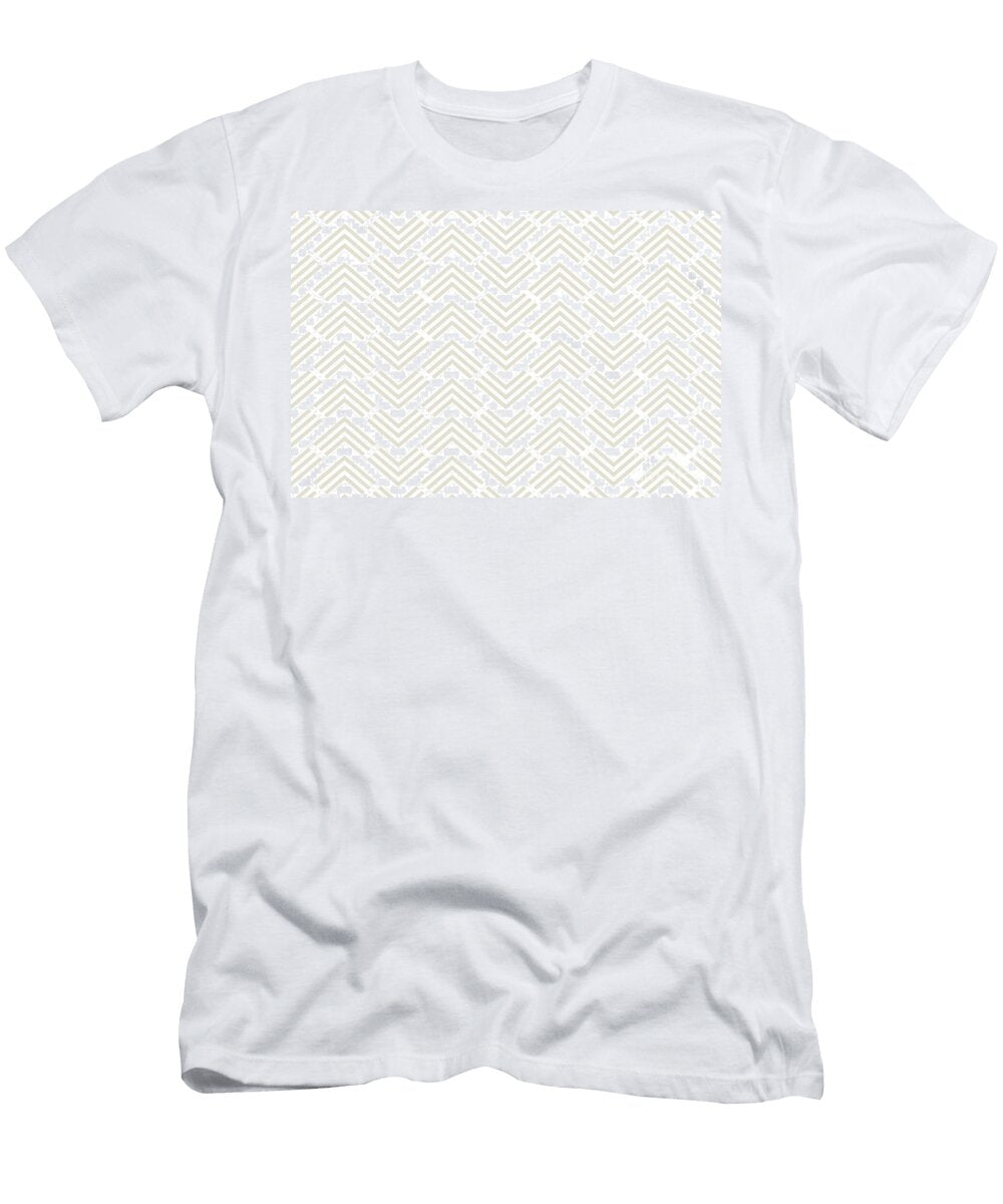 Light Beige and White Chevron Rhombus Pattern Petite Pattern Minimal Graphic Designs T-Shirt
