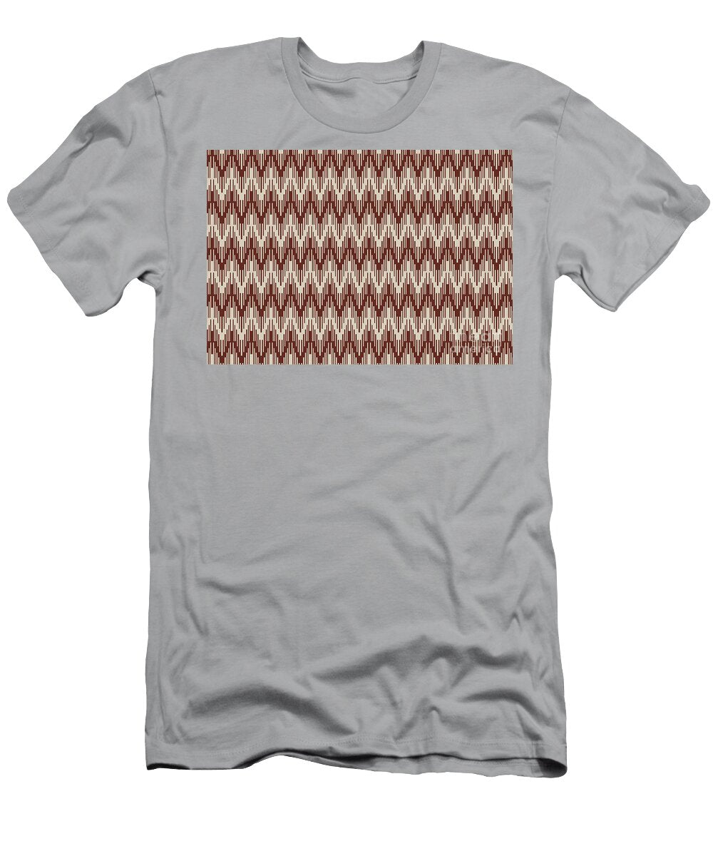 Light Beige Reddish Brown Chevron Ripple Pattern Petite Patterns T-Shirt