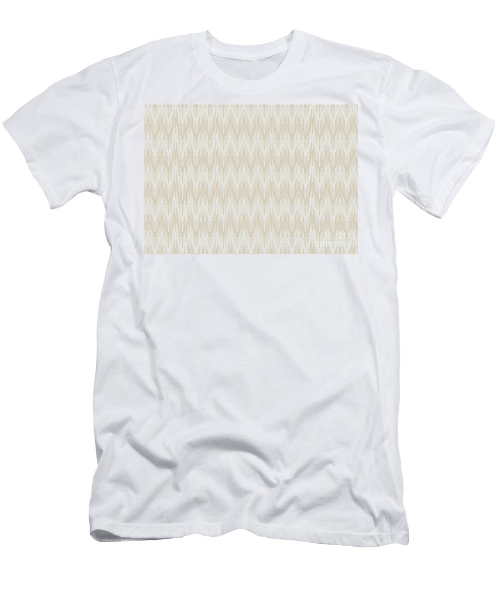 Light Beige White Chevron Ripple Pattern Petite Patterns T-Shirt