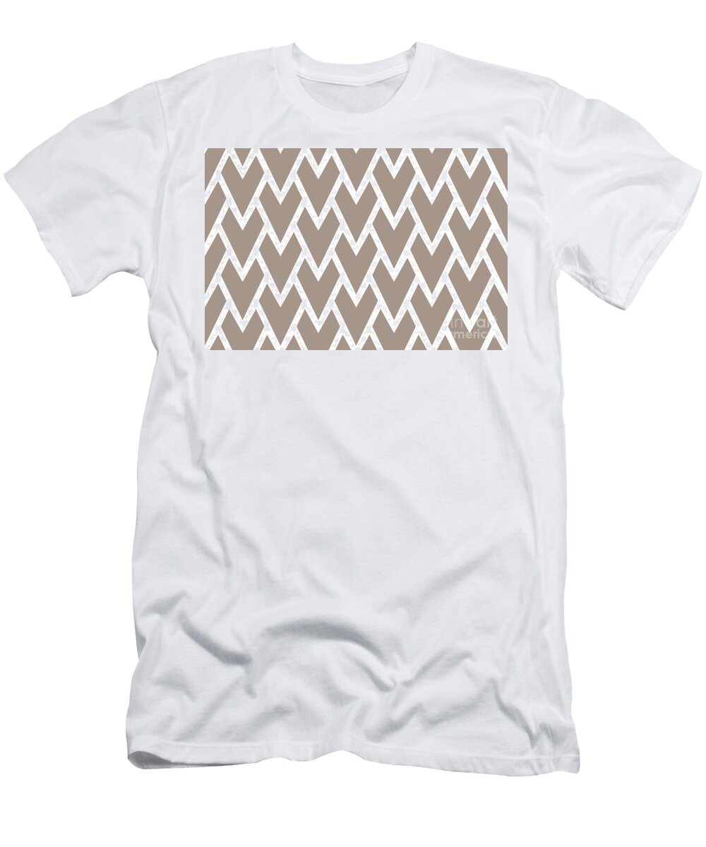 Light Brown and White Tessellation Line Pattern 17 Petite Pattern Minimal Graphic Designs T-Shirt