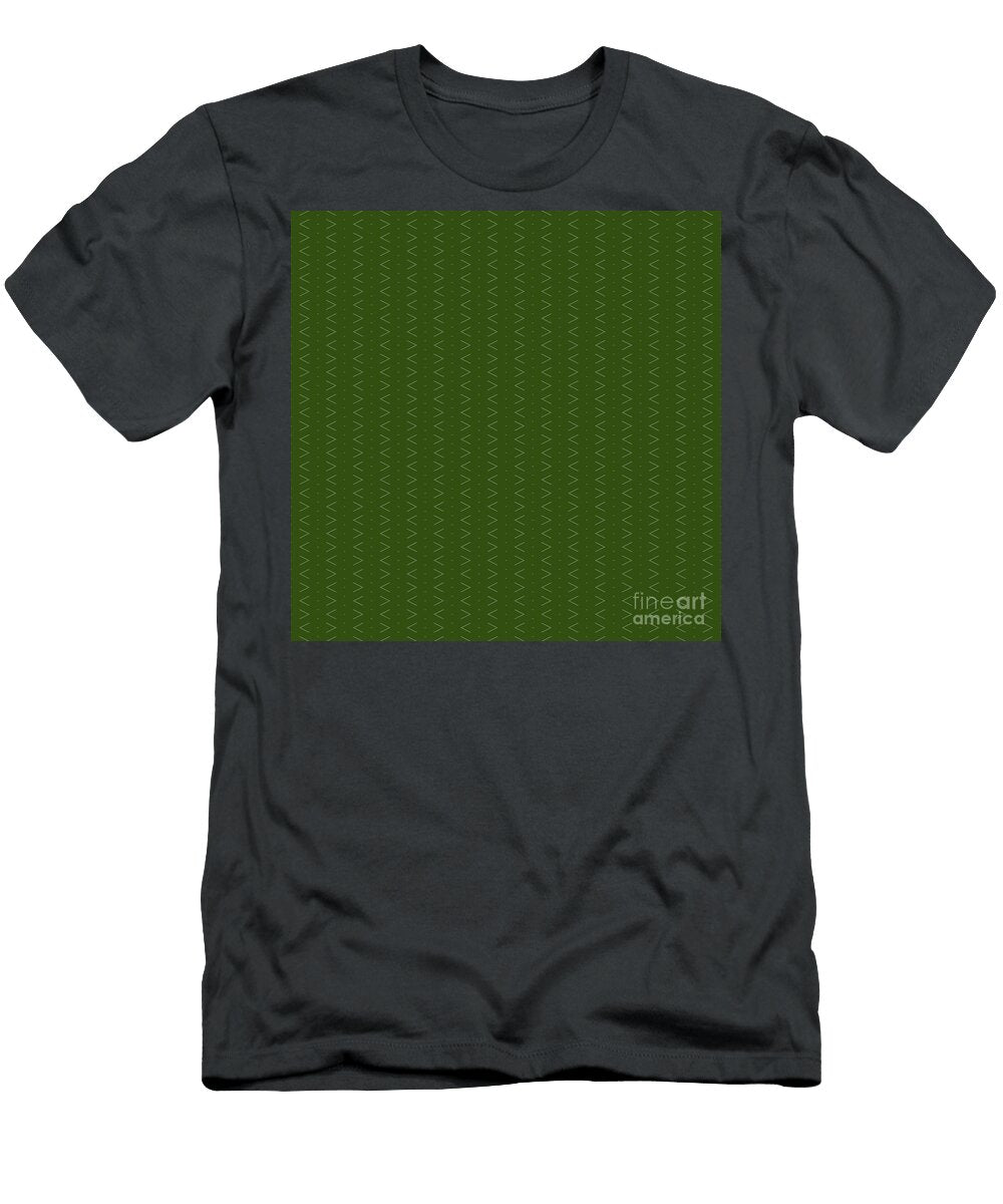 Light Chevron Diamond Dot Stripe in Cactus and Dark Olive Green N1844 Holy Rock Design T-Shirt
