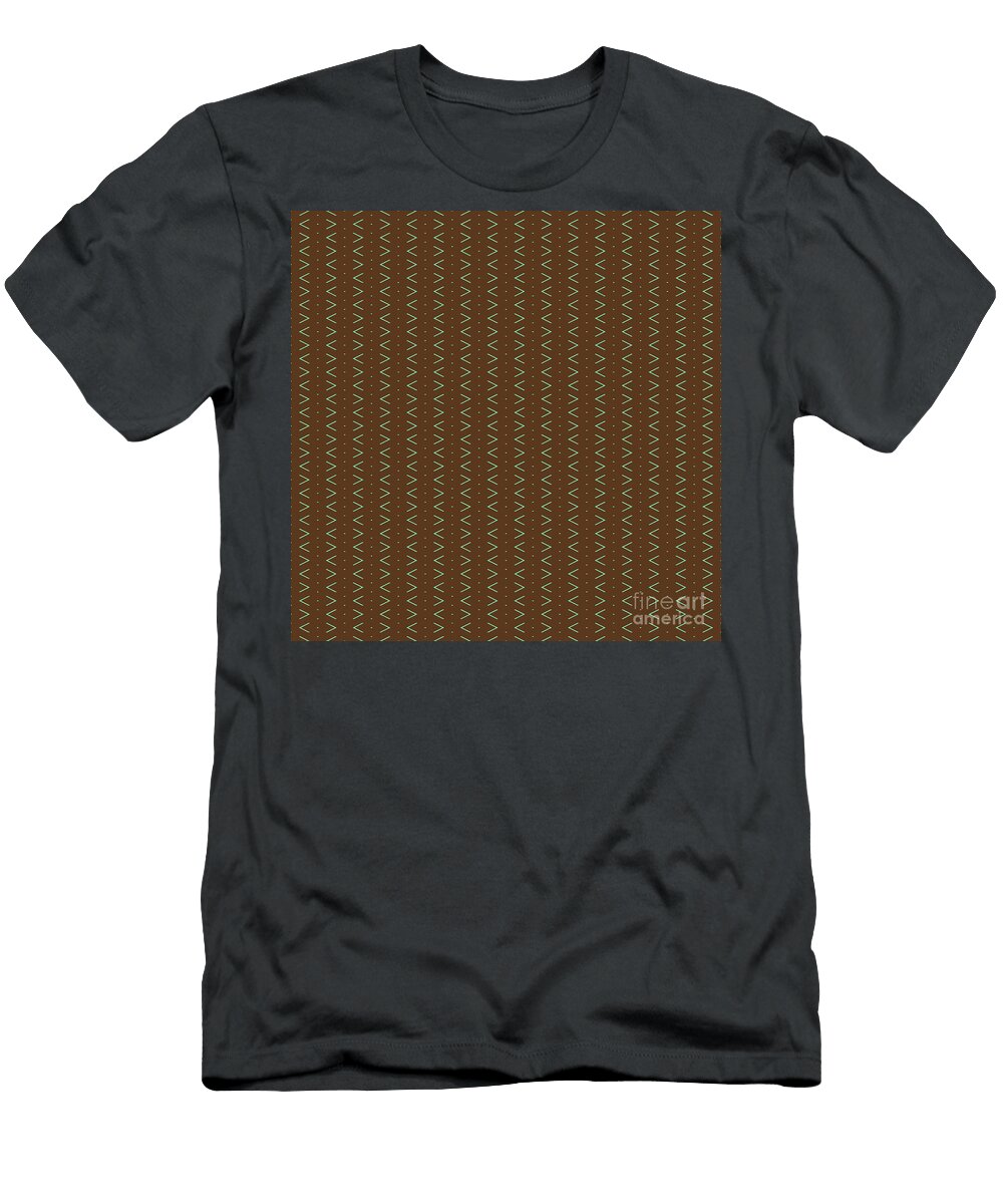 Light Chevron Diamond Dot Stripe in Mint Green and Chocolate Brown N2621 Holy Rock Design T-Shirt