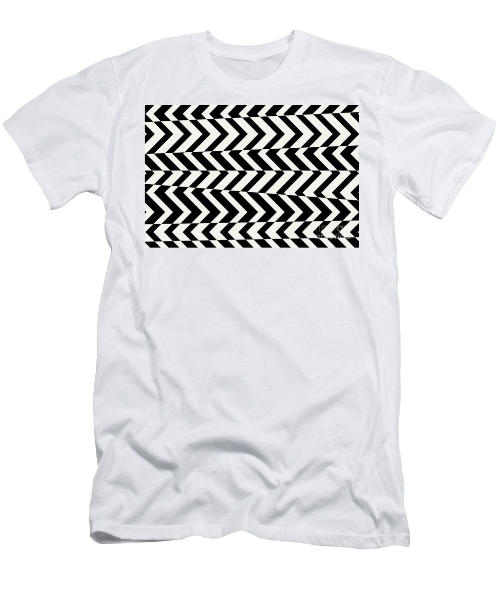 Light Cream and Black Retro Stripe Pattern Petite Pattern Minimal Graphic Designs T-Shirt