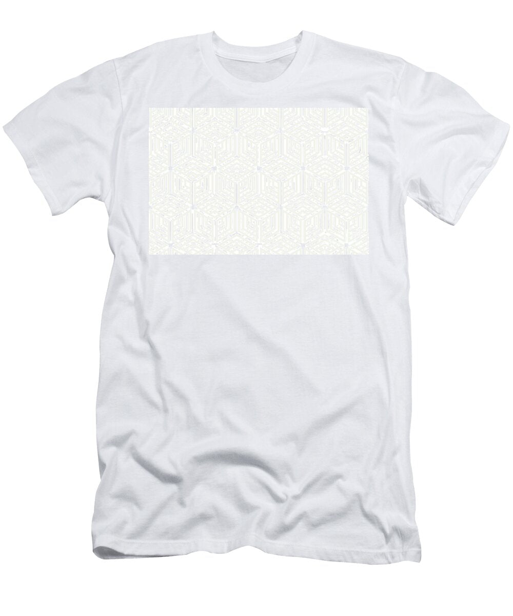 Light Cream and White Cube Geometric Pattern Petite Pattern Minimal Graphic Designs T-Shirt
