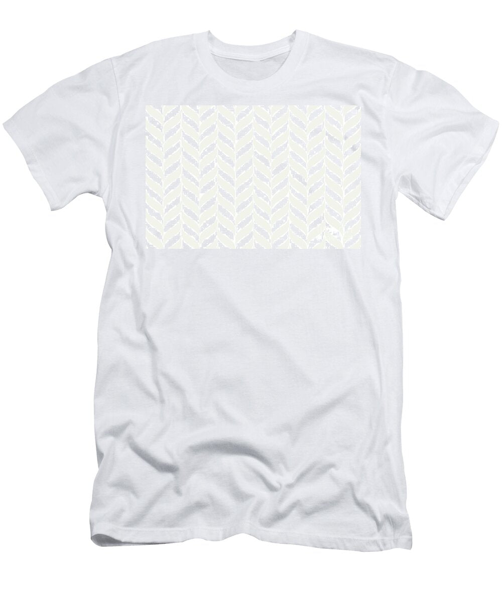 Light Cream and White Pretty Herringbone Pattern Petite Pattern Minimal Graphic Designs T-Shirt