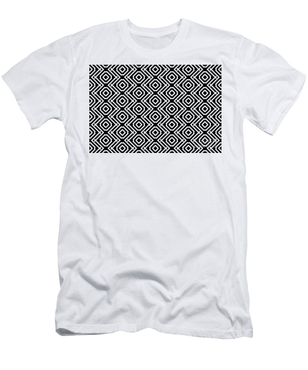 Light Gray and Black Stripe Diamond Pattern Petite Pattern Minimal Graphic Designs T-Shirt