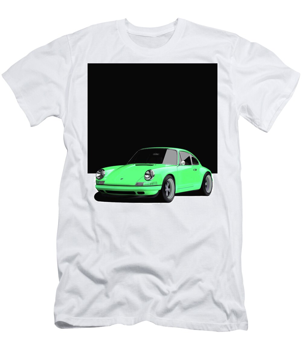 Light Green Porsche 911 Classic Restomod Thespeedart T-Shirt