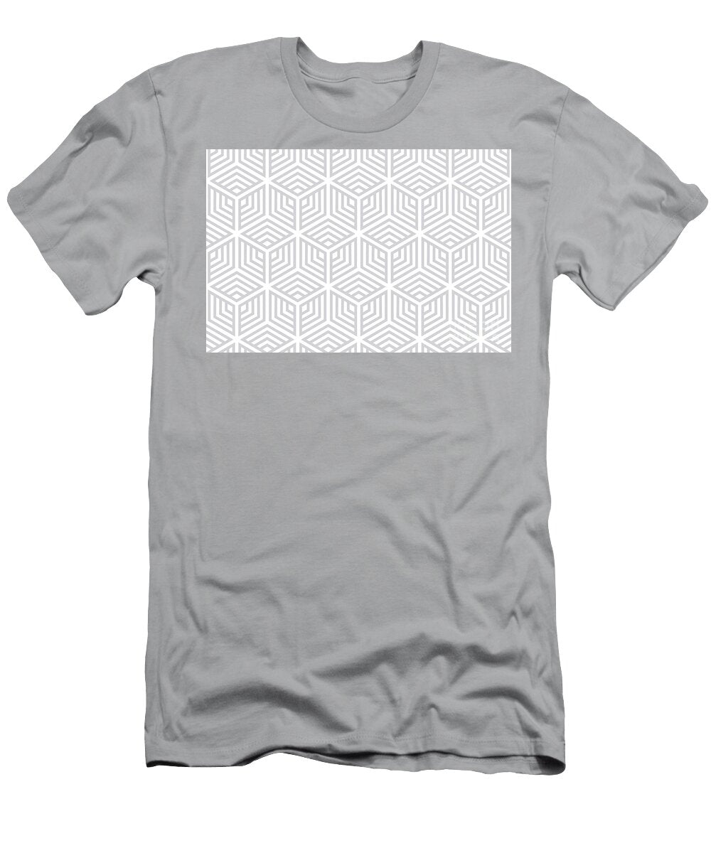 Light Purple and White Cube Geometric Pattern Petite Pattern Minimal Graphic Designs T-Shirt