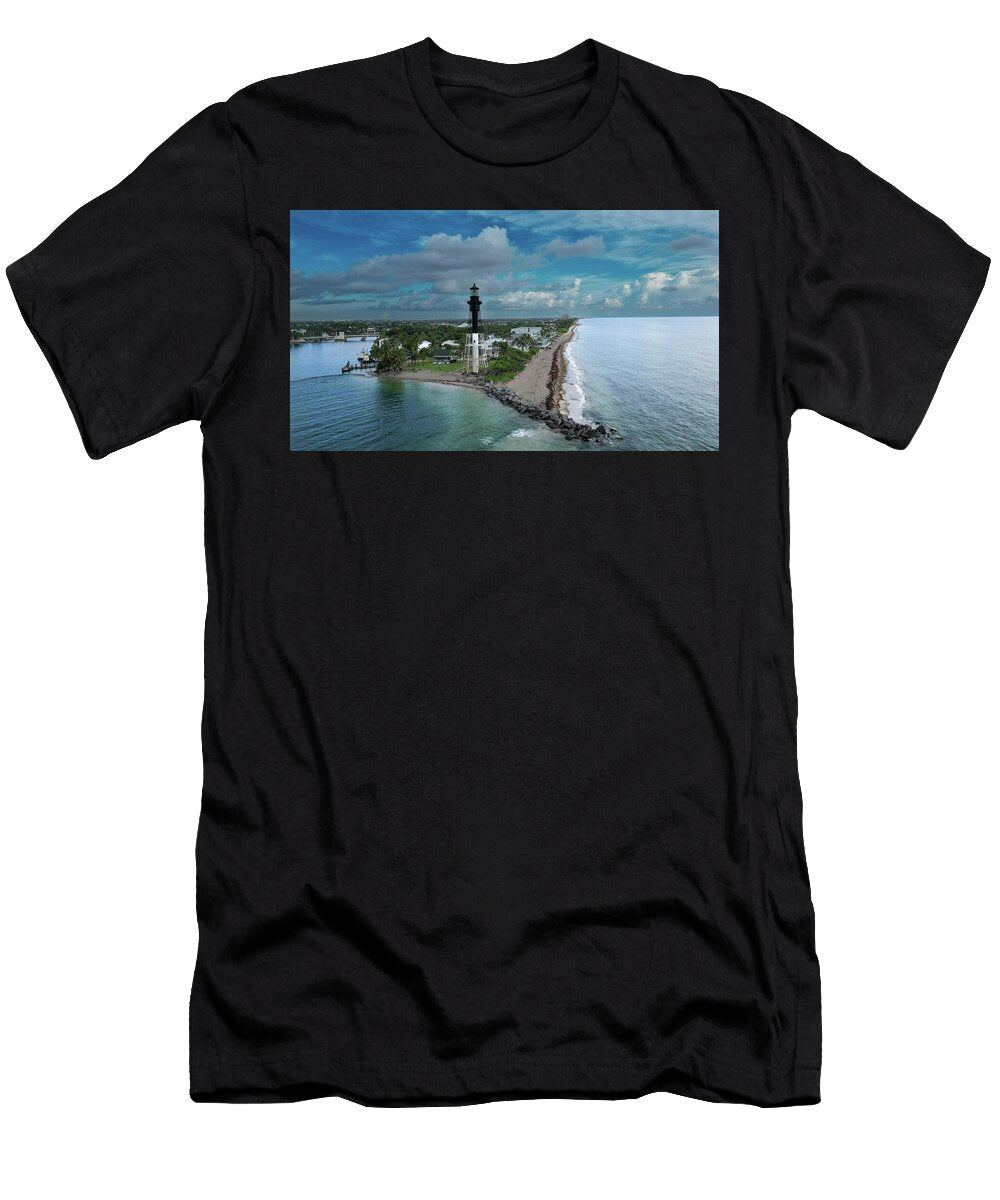 Lighthouse By the Sea Drone Overwatch Solutions T-Shirt