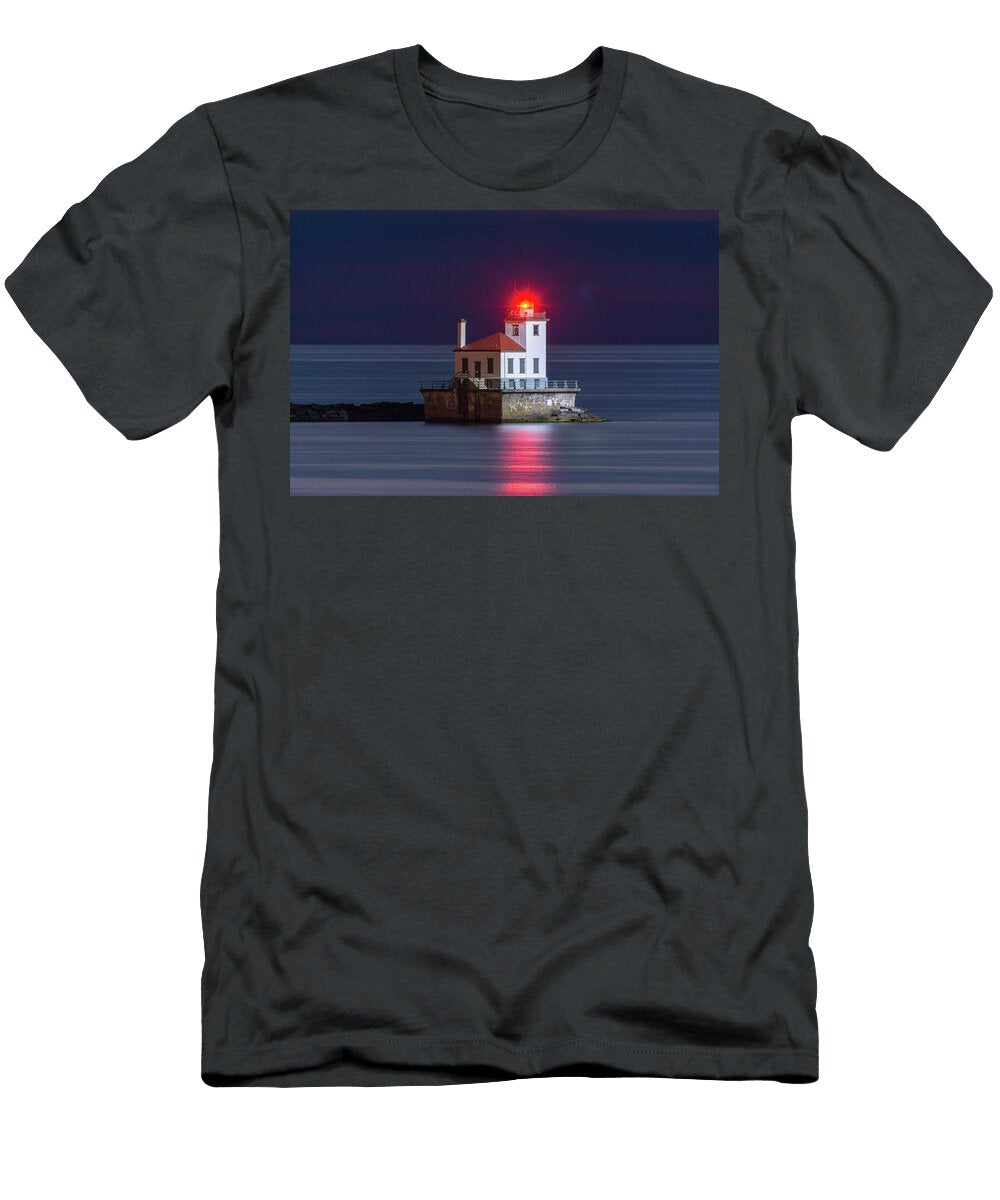 Lighthouse Lit Up At Night Wayne Kirby T-Shirt