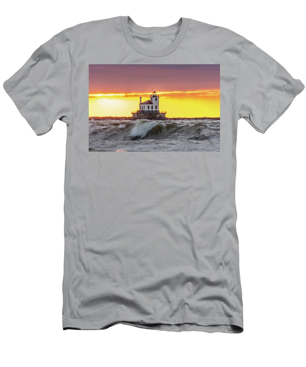 Lighthouse Riding on the Waves Wayne Kirby T-Shirt