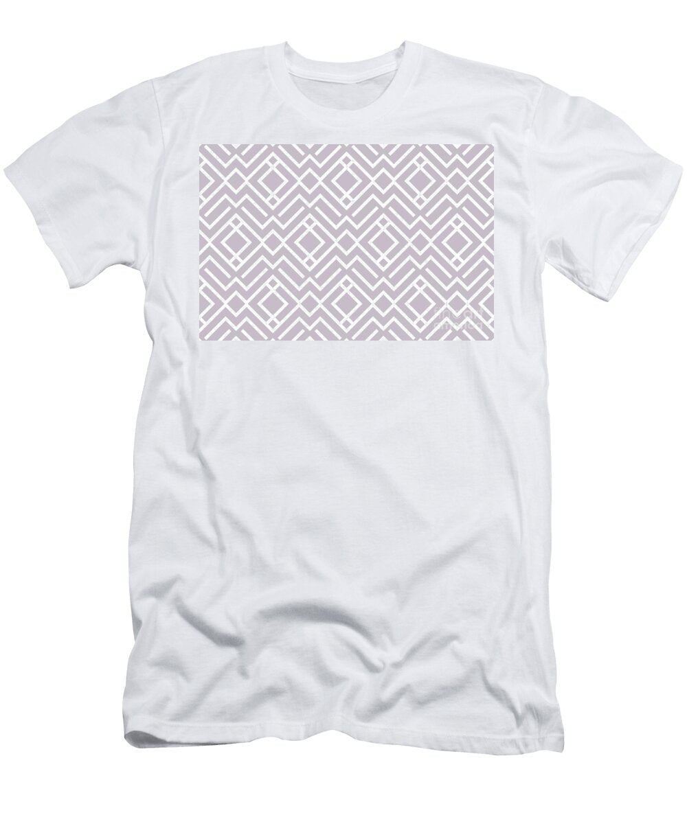 Lilac and White Stripe Diamond Shape Pattern Petite Pattern Minimal Graphic Designs T-Shirt