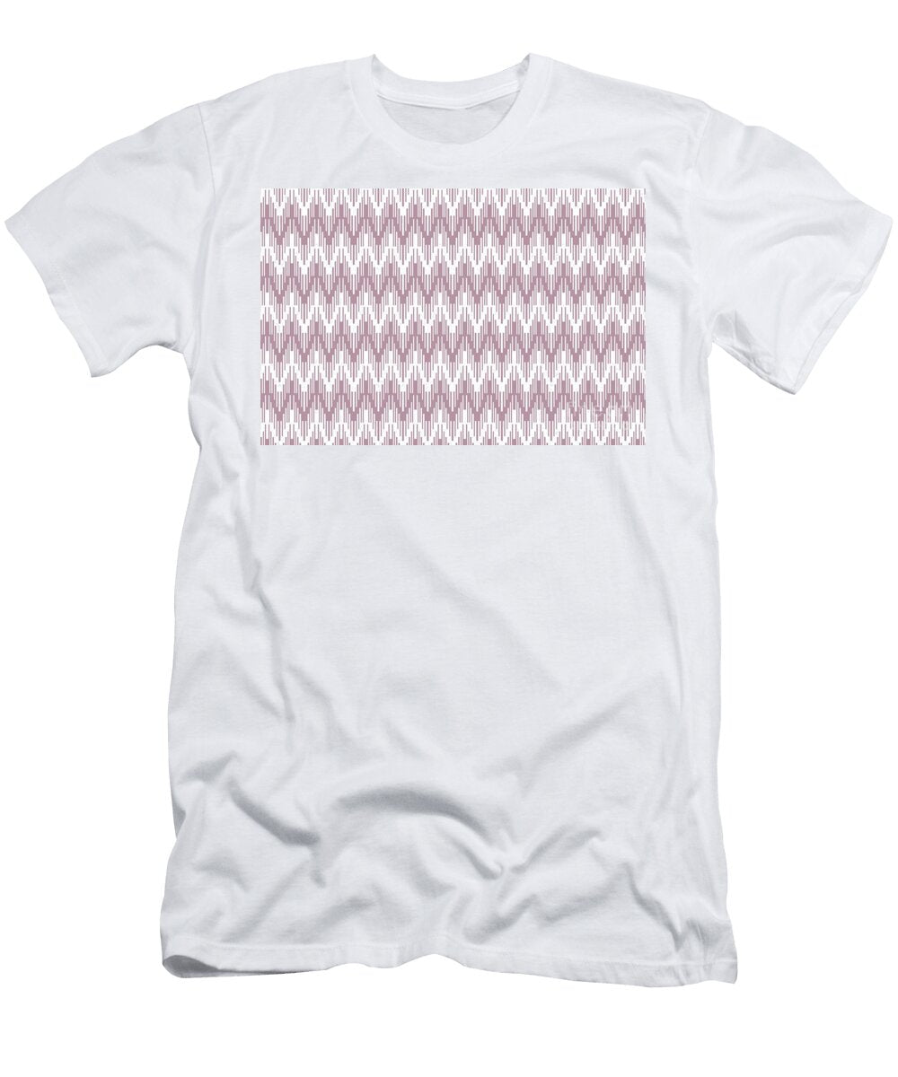 Lilac and White Striped Chevron Ripple Pattern Petite Pattern Minimal Graphic Designs T-Shirt
