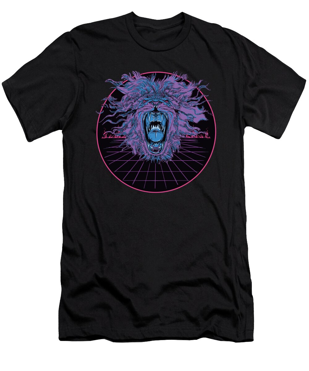 Lion Head Vaporwave Colorful Japanese Art Lions Designed By Vexels T-Shirt