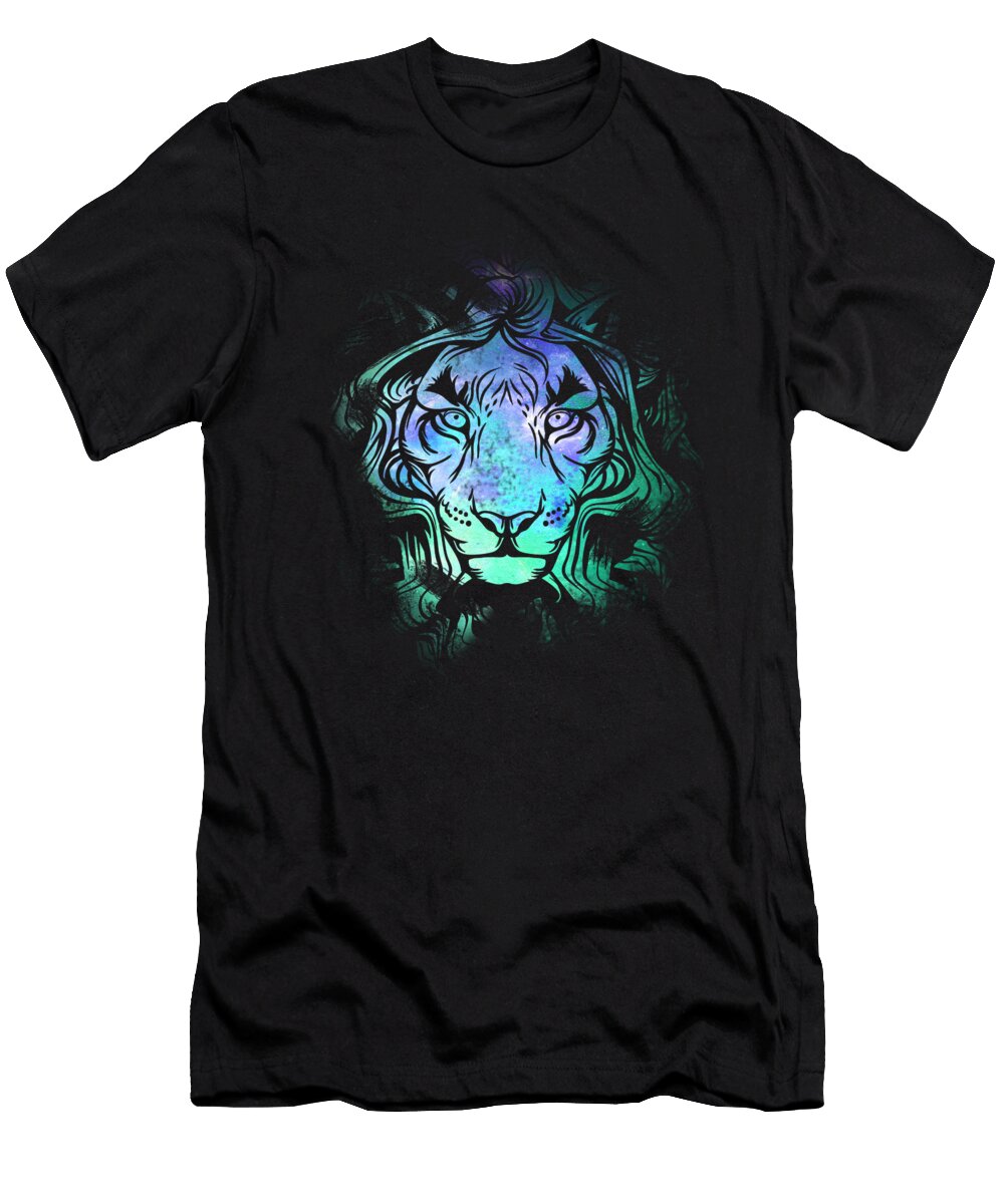 Lion Tribe Neon Color King Leo Animal Lover Gift Haselshirt T-Shirt