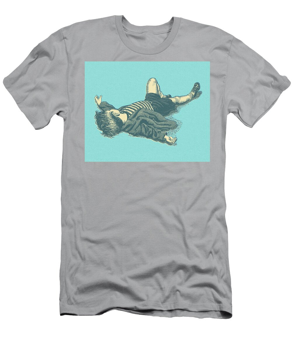 Little Boy Lying on the Ground Csa Images T-Shirt
