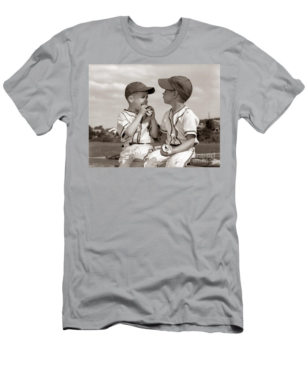 Little Leaguers Eating Hot Dogs C1960s H Armstrong Robertsclassicstock T-Shirt