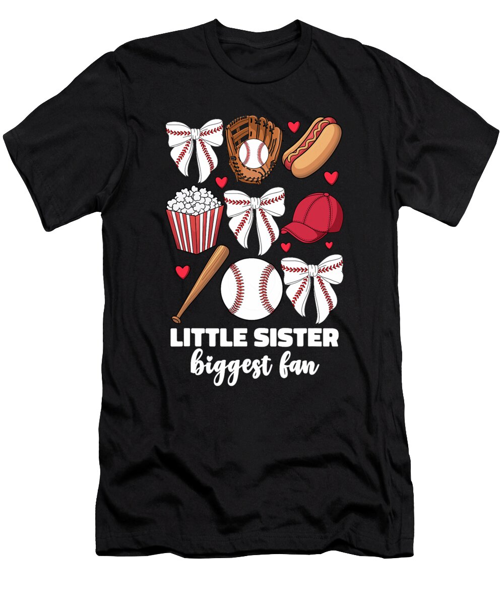 Little Sister Biggest Fan Baseball Baby Girls Coami Tacti T-Shirt