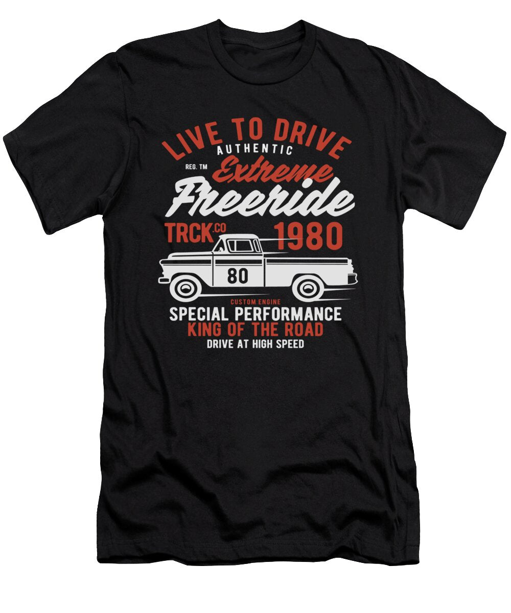 Live to Drive Extreme Freeride Classic Car Rider Florian Dold Art T-Shirt