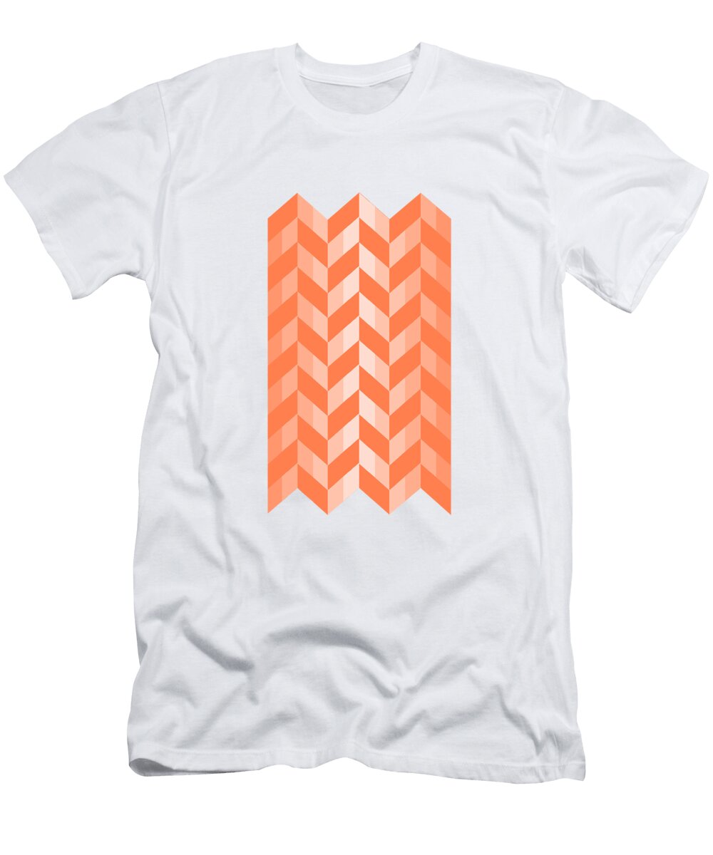 Living Coral Chevron Pattern Gravityx9 Designs T-Shirt