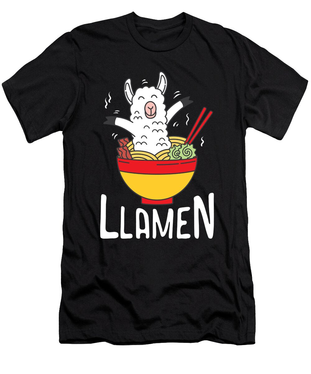 Llamen Funny Llama Ramen Noodles Foodie Gift Haselshirt T-Shirt