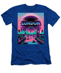 London Cityscape in Vaporwave Fog with Retro London Typography Hakim Degou T-Shirt
