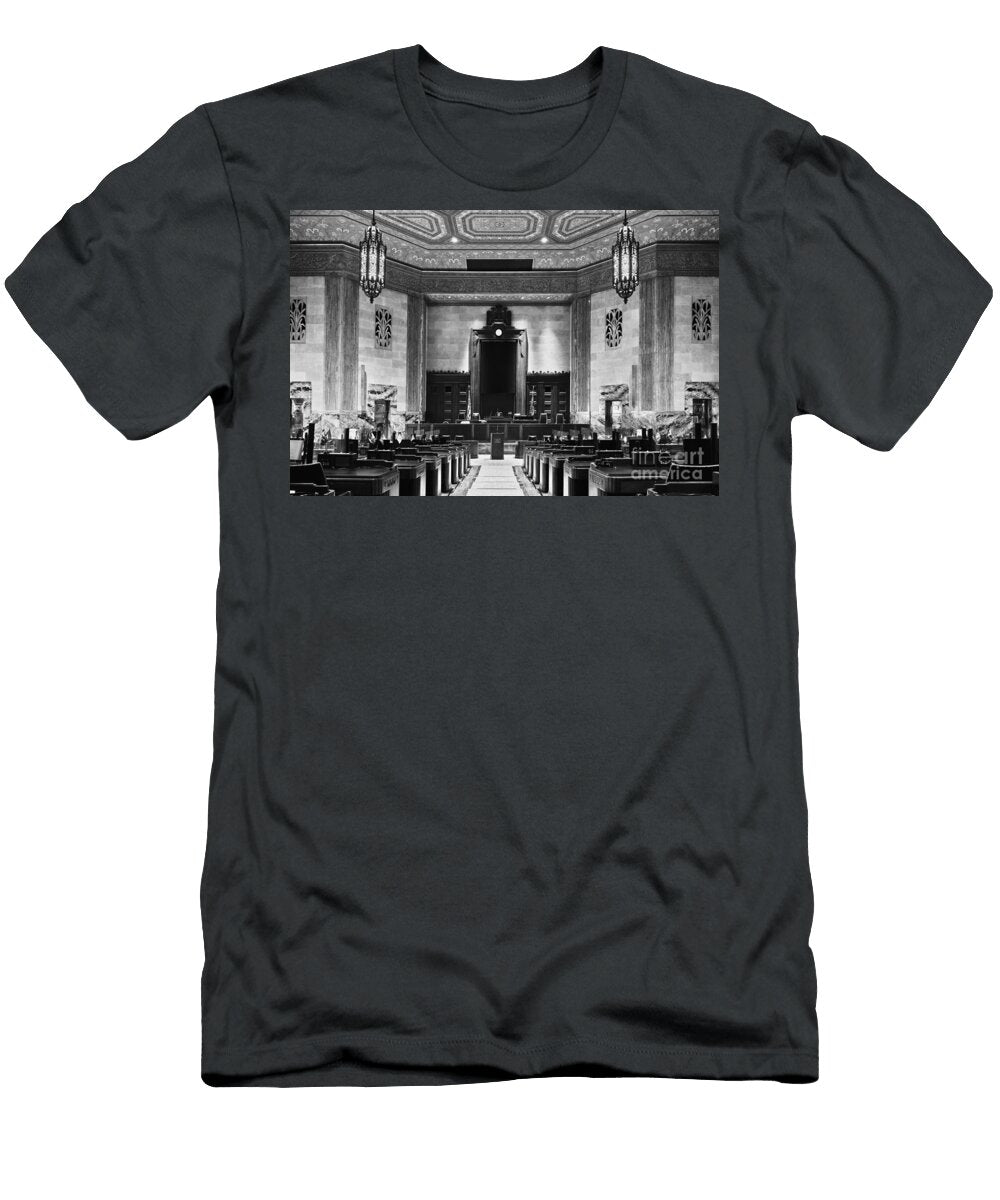 Louisiana State Capitol House Chamber Baton Rouge Art Deco Interior Black and White Dmr Filho T-Shirt