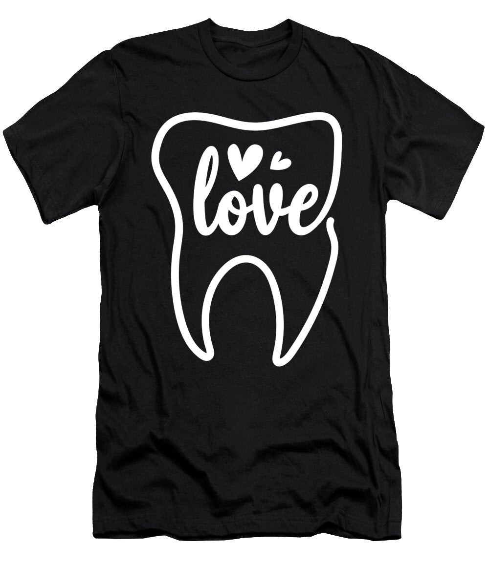 Love Tooth Dentist Funny Gift His Her Valentine Haselshirt T-Shirt