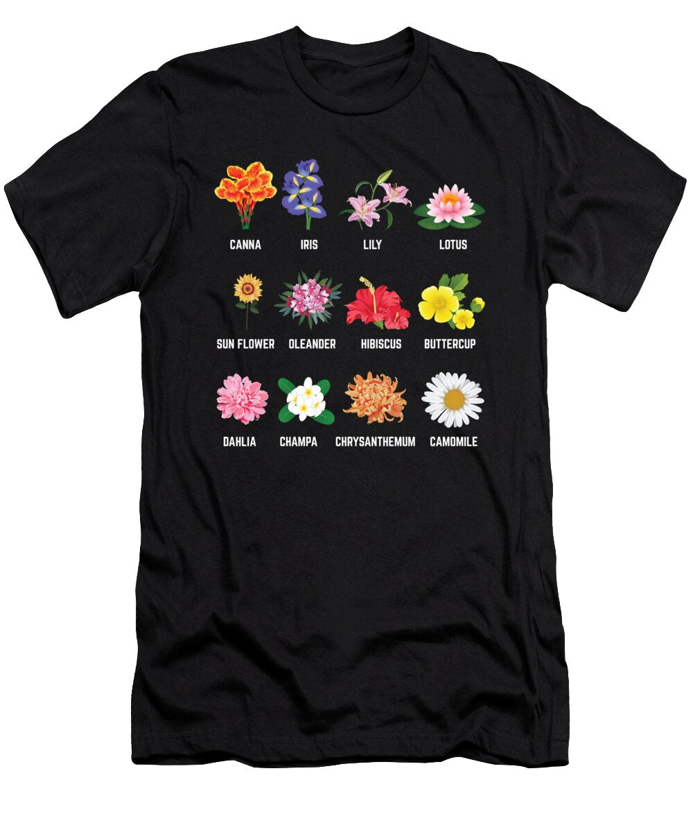Lovely Botanical Flowers Graphic Florist Gift Haselshirt T-Shirt