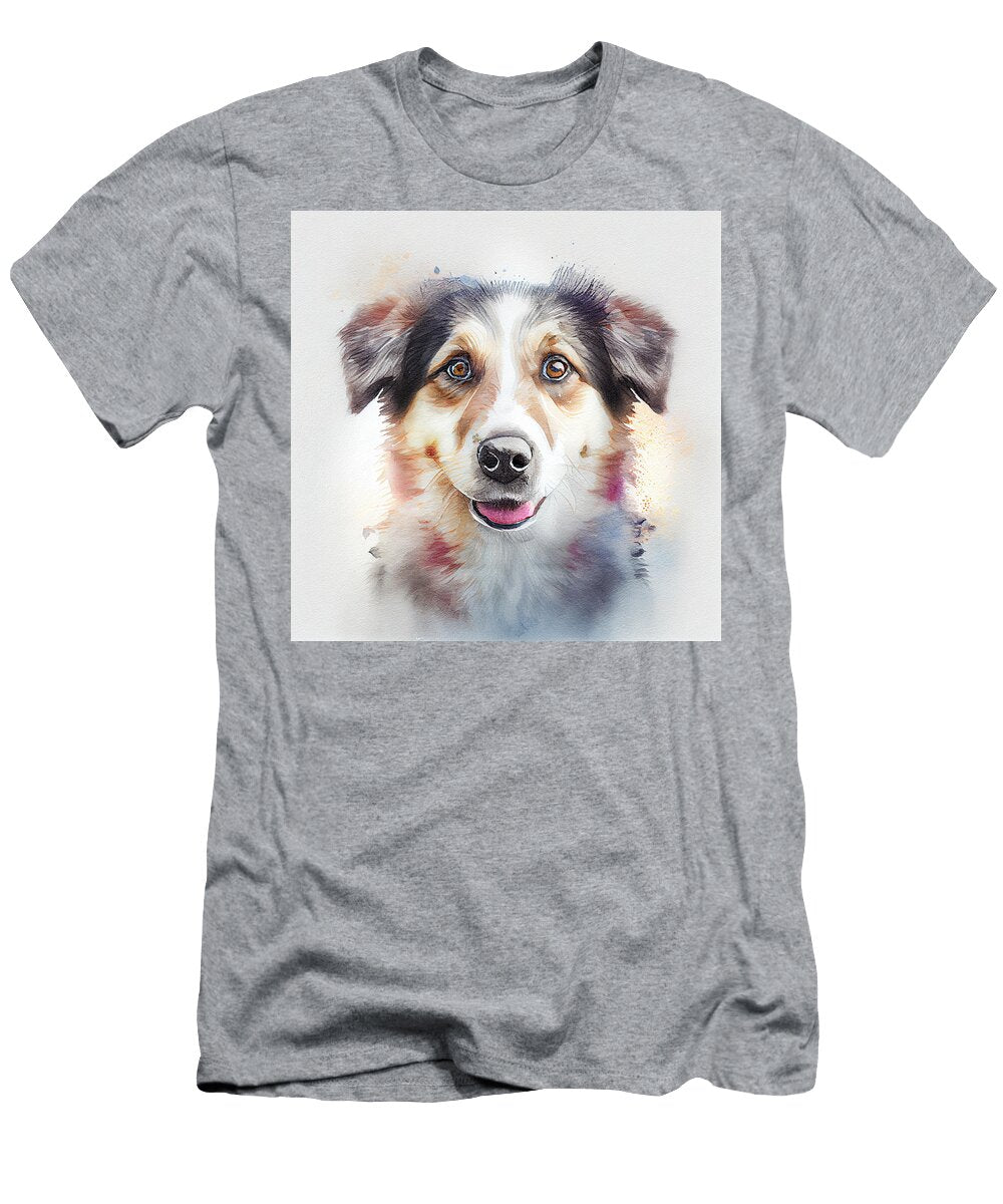 Lovely Dog Head Watercolor Fade Into White Bac Affc E C Cceb By Asar Studios Celestial Images T-Shirt