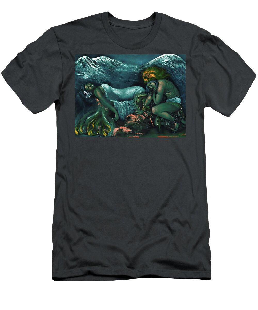Lovers Popo and Izta Oil on Velvet From Velvetifycom Andres Gonzales T-Shirt