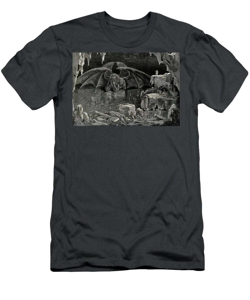 Lucifer King of Hell By Gustave Dore Orca Art Gallery T-Shirt