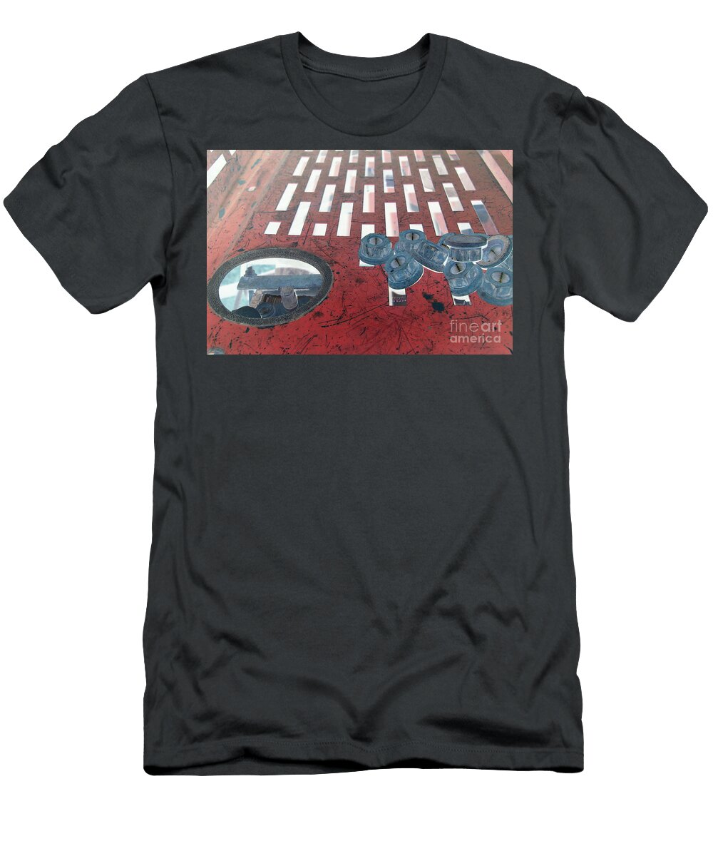 Lug Nuts on Grate and Circle H Heather Kirk T-Shirt