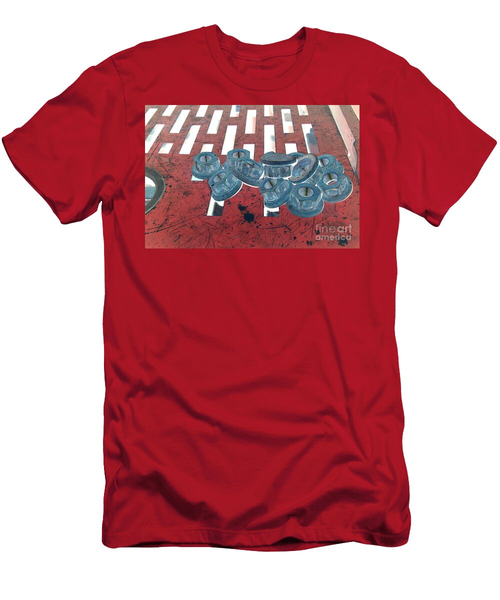 Lug Nuts on Grate Horizontal Heather Kirk T-Shirt