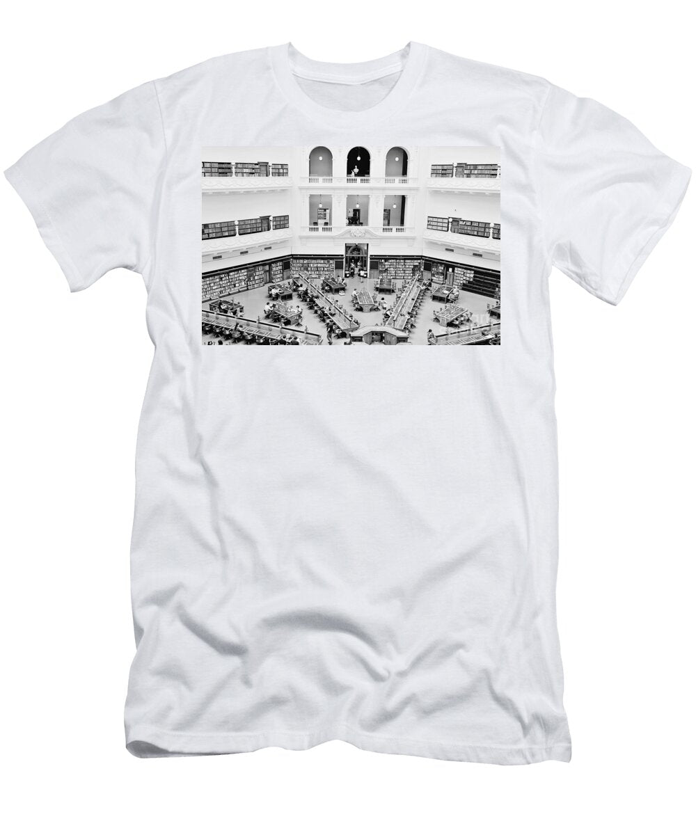 Luminous Geometry State Library of Victoria Reading Room Melbourne Black and White Dmr Filho T-Shirt