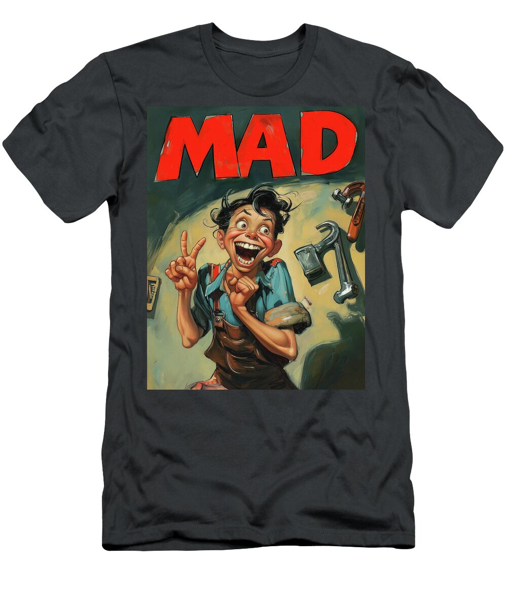 Mad Mechanic and Tools Comic Book Cover 61 Mad Paperairplanes T-Shirt