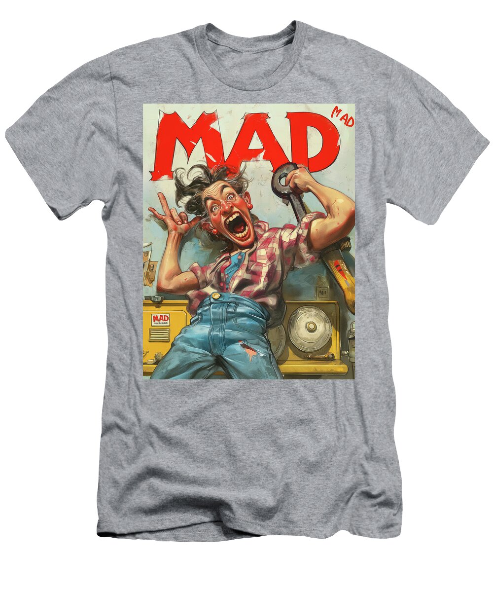 Mad Mechanic and Tools Comic Book Cover 64 Mad Paperairplanes T-Shirt