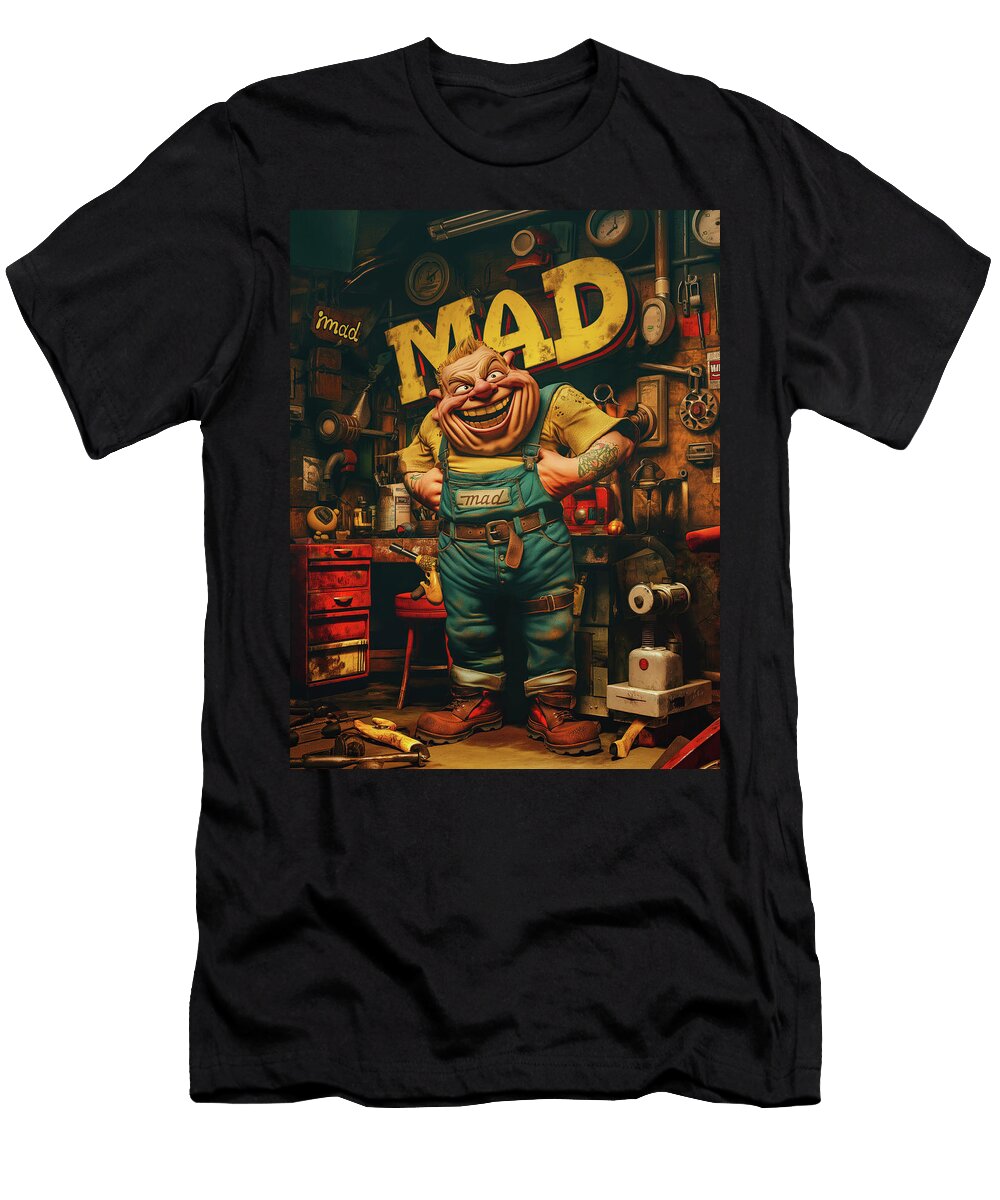 Mad Mechanic and Tools Comic Book Cover 69 Mad Paperairplanes T-Shirt
