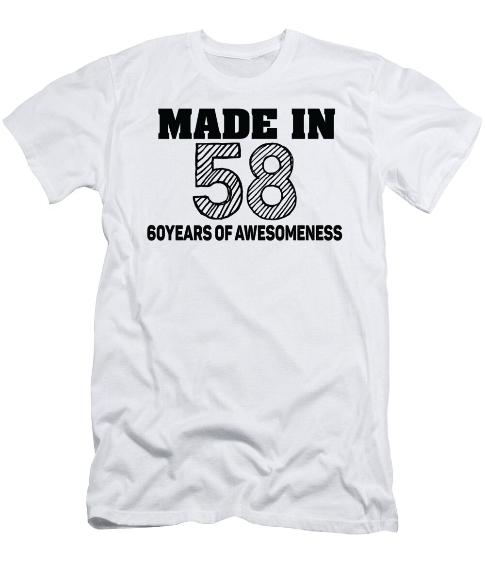 Made in 58 60 Years of Awesomeness Jacob Zelazny T-Shirt