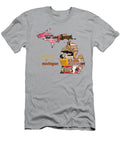 Made in Michigan Products Vintage Map on Wood Design Turnpike T-Shirt