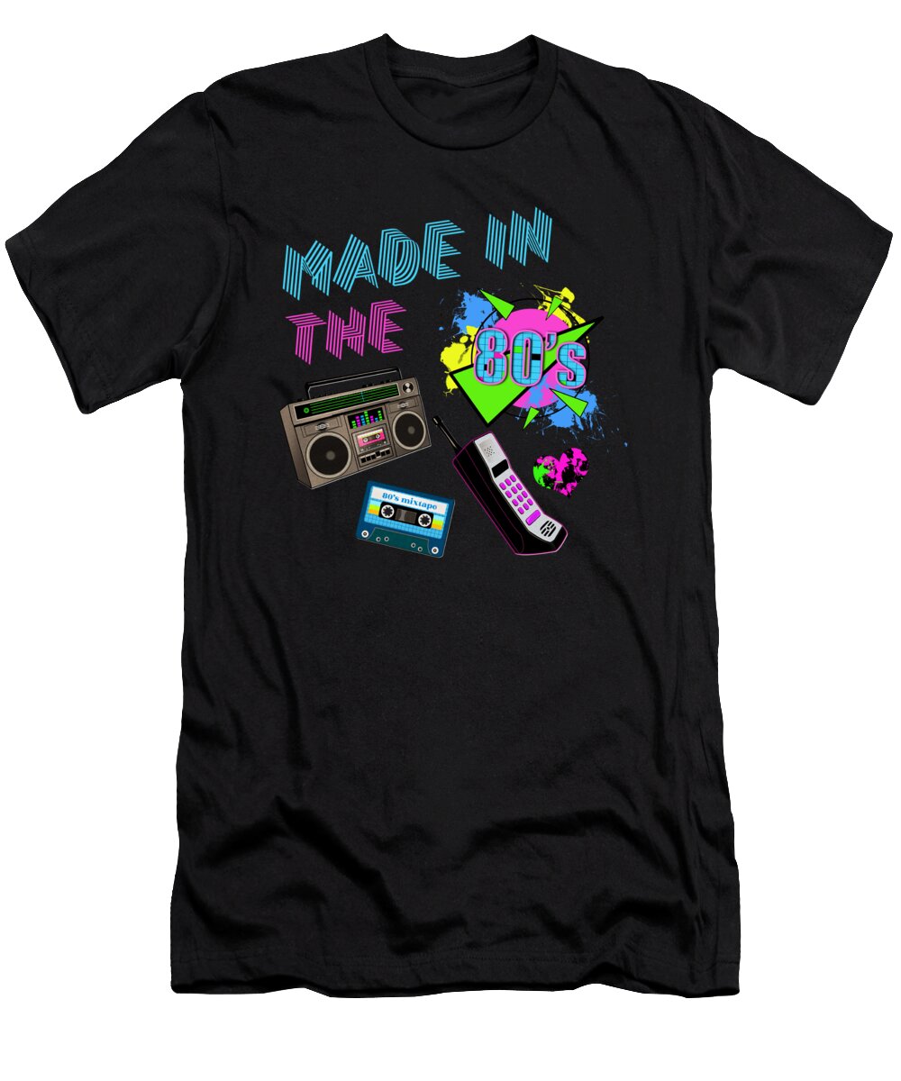 Made in the 80s Vintage Retro Boombox Cassette Licensed Art T-Shirt