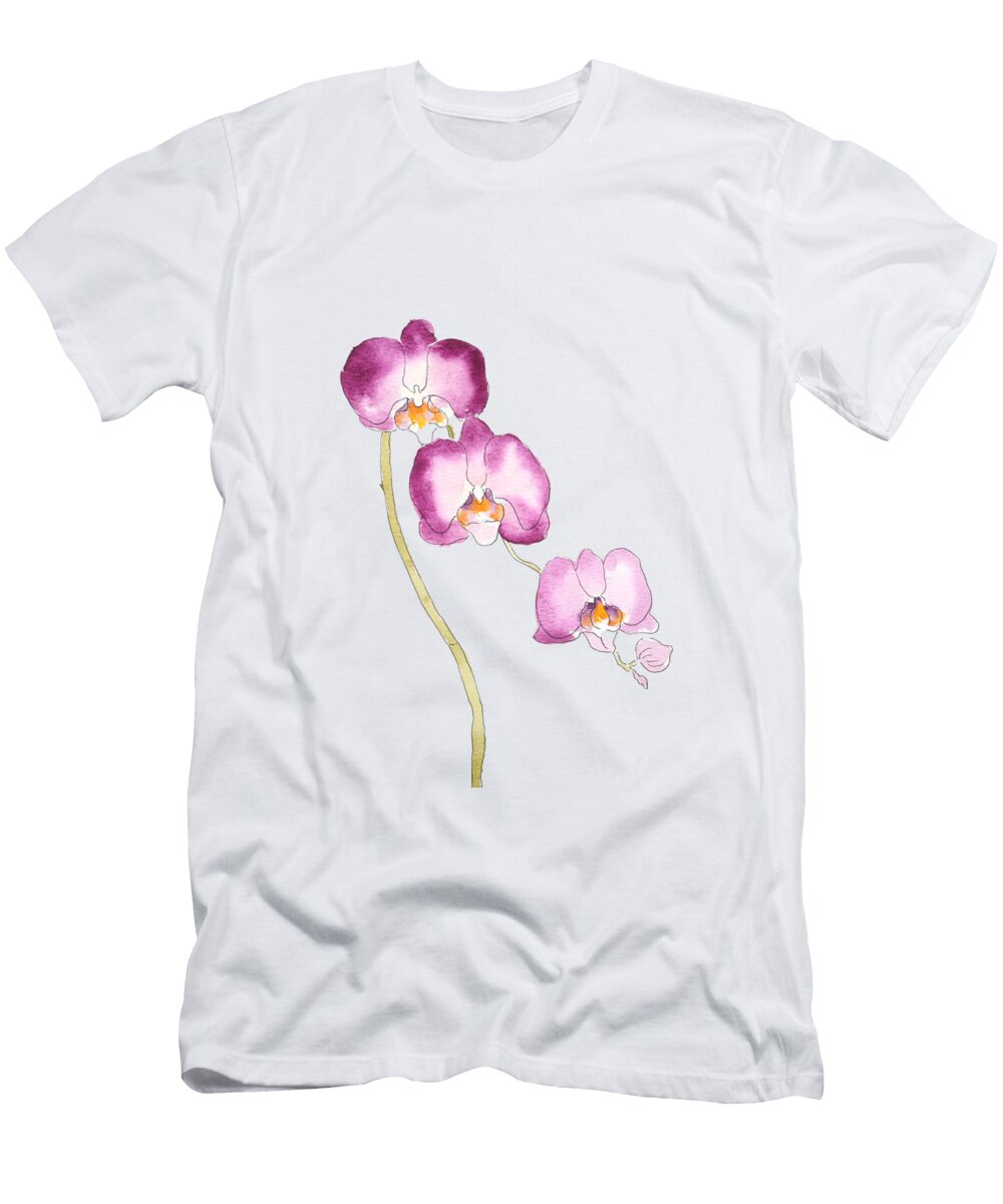 Magenta Orchid Watercolour Color Color T-Shirt